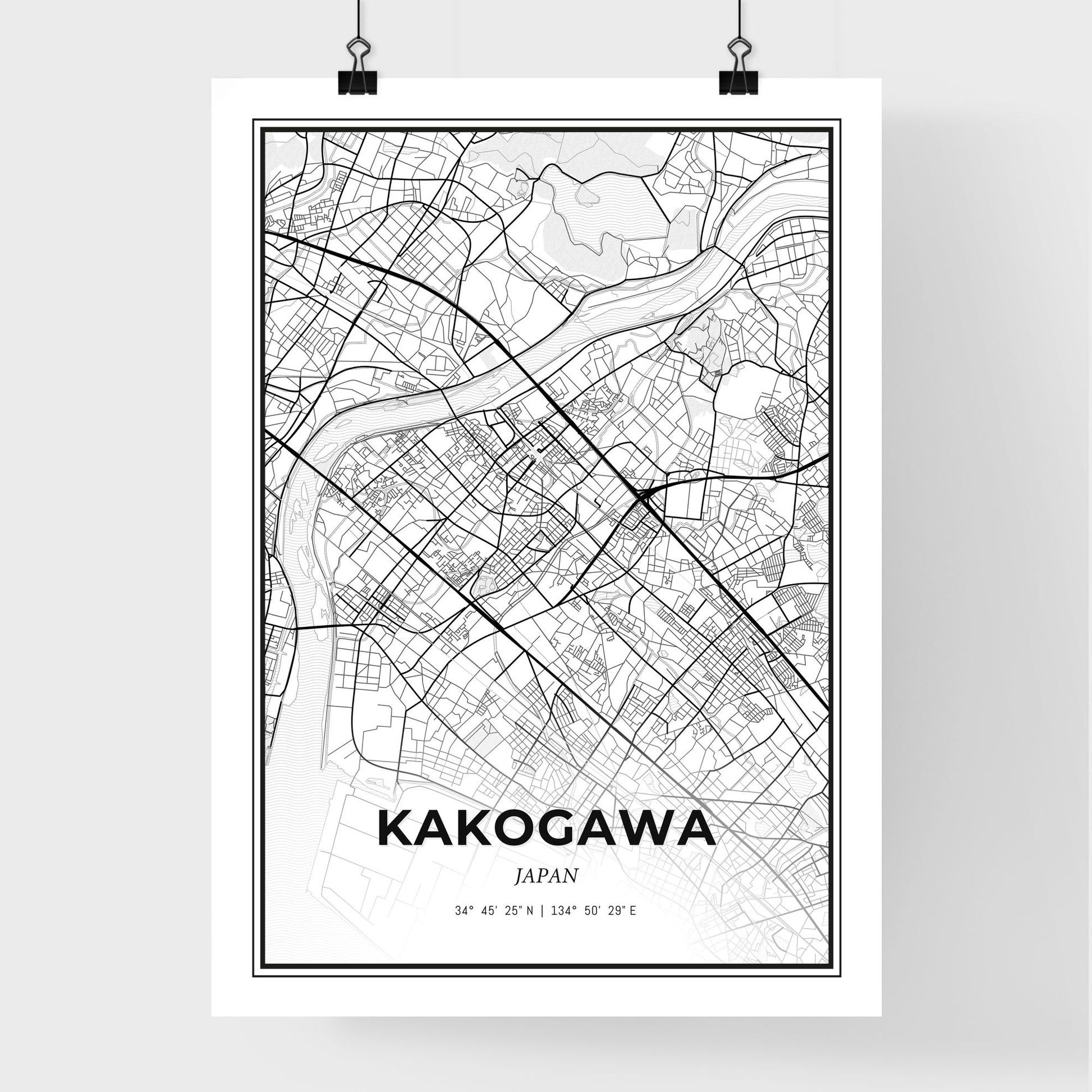 Kakogawa Japan - Premium City Map Poster