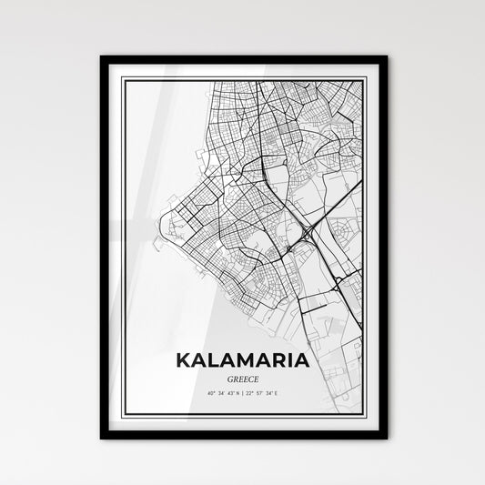 Kalamaria Greece - Scandinavian Style City Map for Modern Home Decor