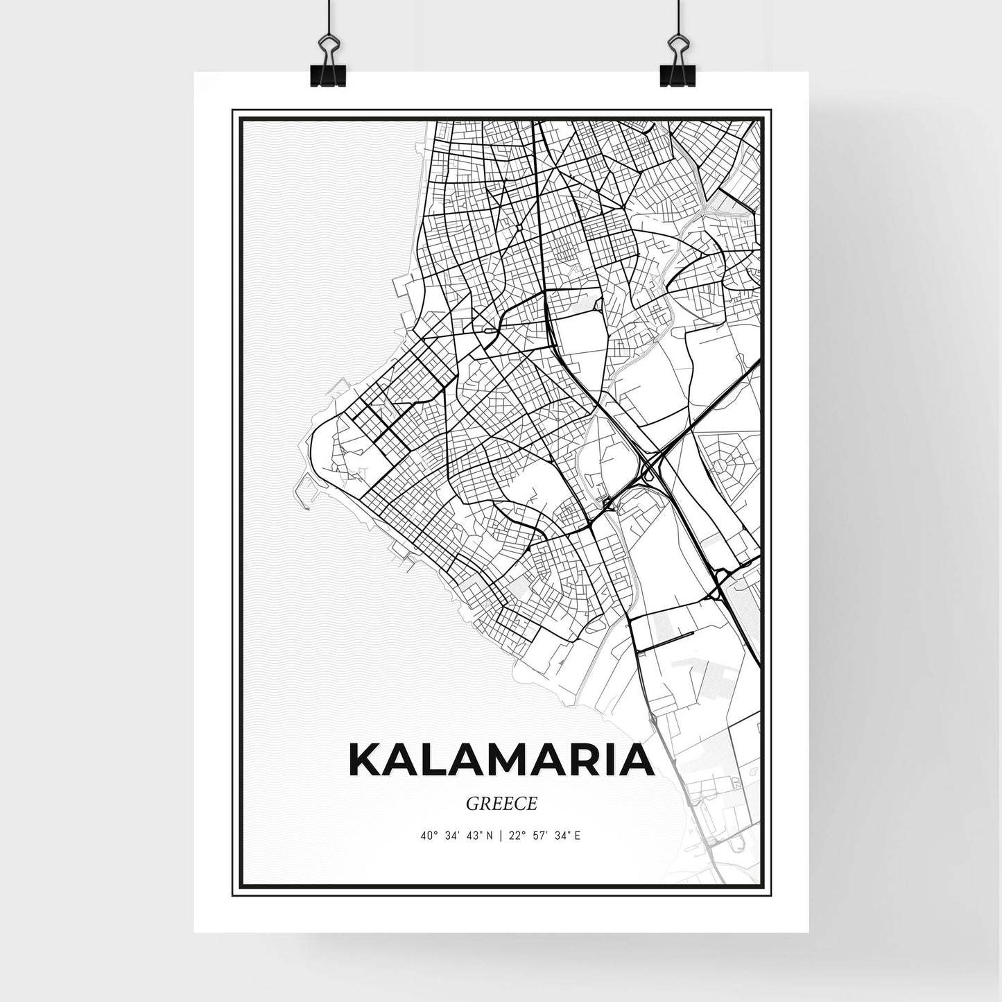 Kalamaria Greece - Premium City Map Poster