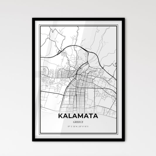 Kalamata Greece - Scandinavian Style City Map for Modern Home Decor