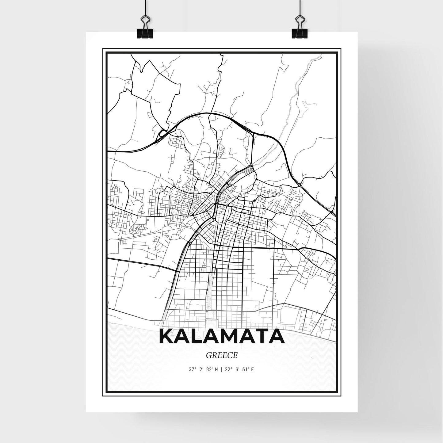 Kalamata Greece - Premium City Map Poster