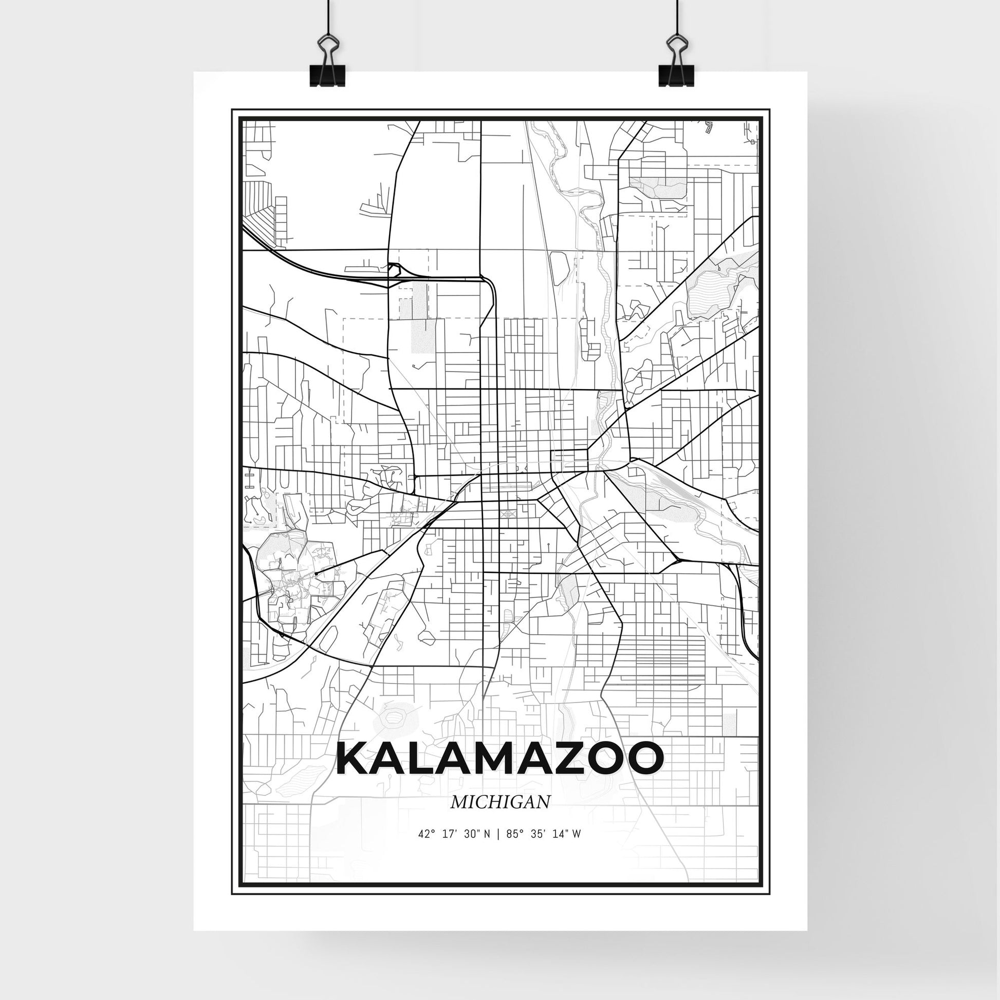 Kalamazoo Michigan - Premium City Map Poster