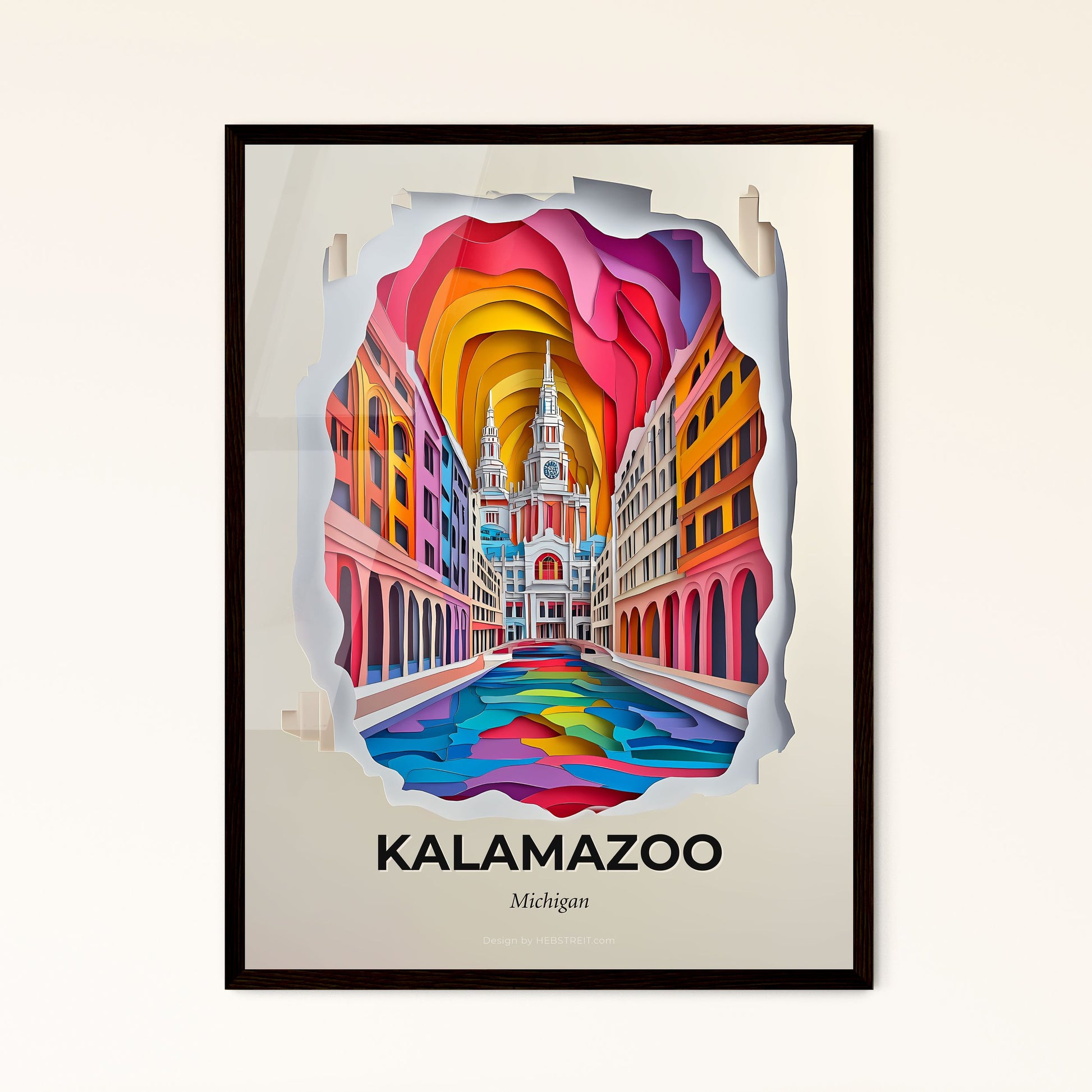 Vivid Kalamazoo, Michigan - a city with a river in it