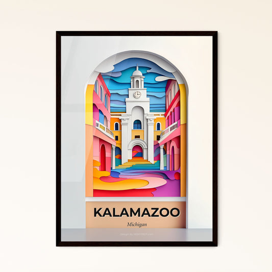 Vivid Kalamazoo, Michigan - a colorful city with a clock tower in the middle