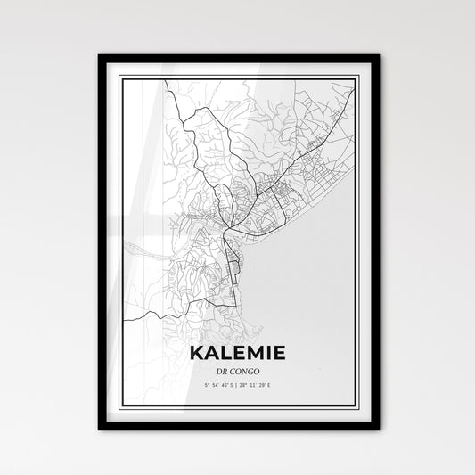 Kalemie DR Congo - Scandinavian Style City Map for Modern Home Decor