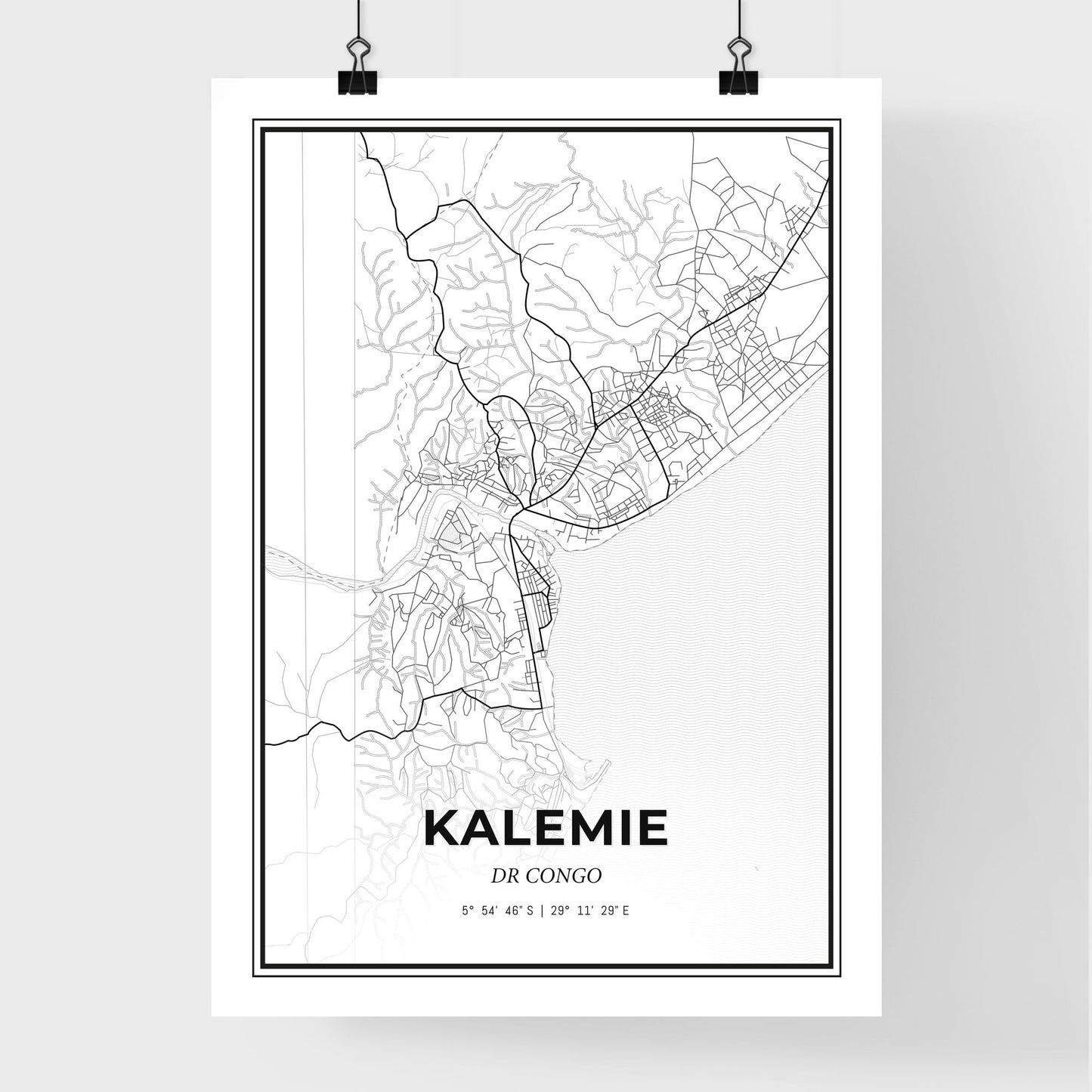 Kalemie DR Congo - Premium City Map Poster