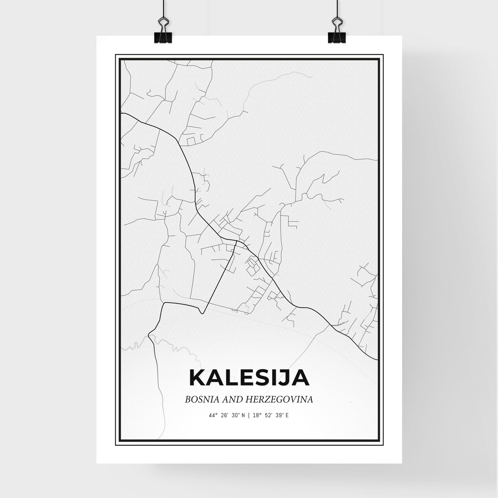 Kalesija Bosnia and Herzegovina - Premium City Map Poster