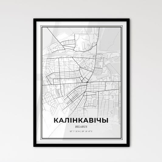 Kalinkavichy Belarus - Scandinavian Style City Map for Modern Home Decor