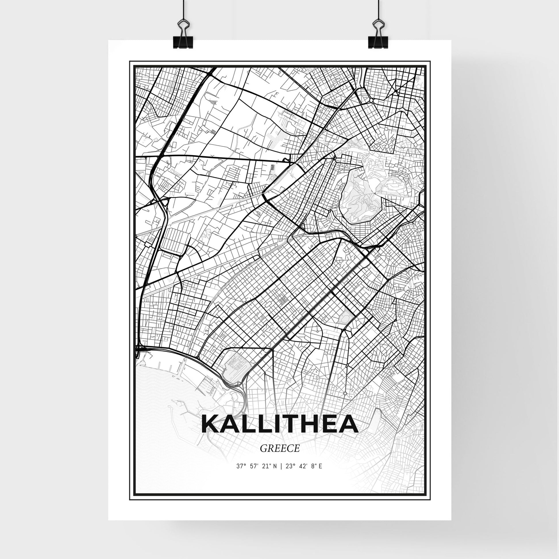 Kallithea Greece - Premium City Map Poster