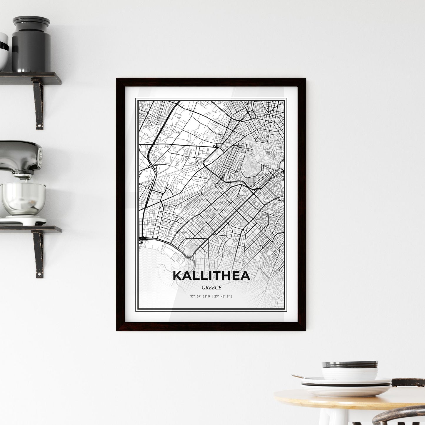 Kallithea Greece - Minimal City Map