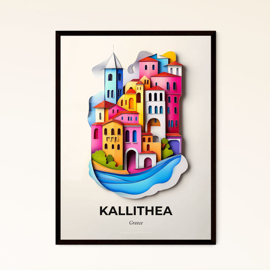 Vivid Kallithea, Greece - a paper cut of a city with a boat