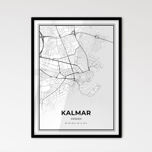 Kalmar Sweden - Scandinavian Style City Map for Modern Home Decor