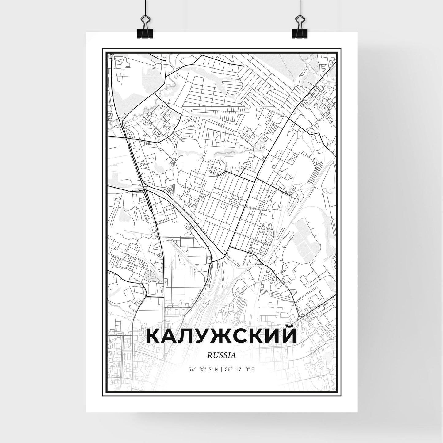 Kaluga Russia - Premium City Map Poster