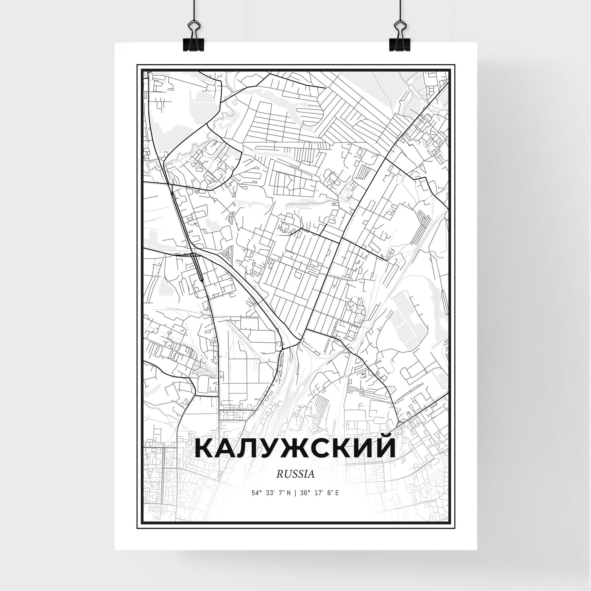 Kaluga Russia - Premium City Map Poster