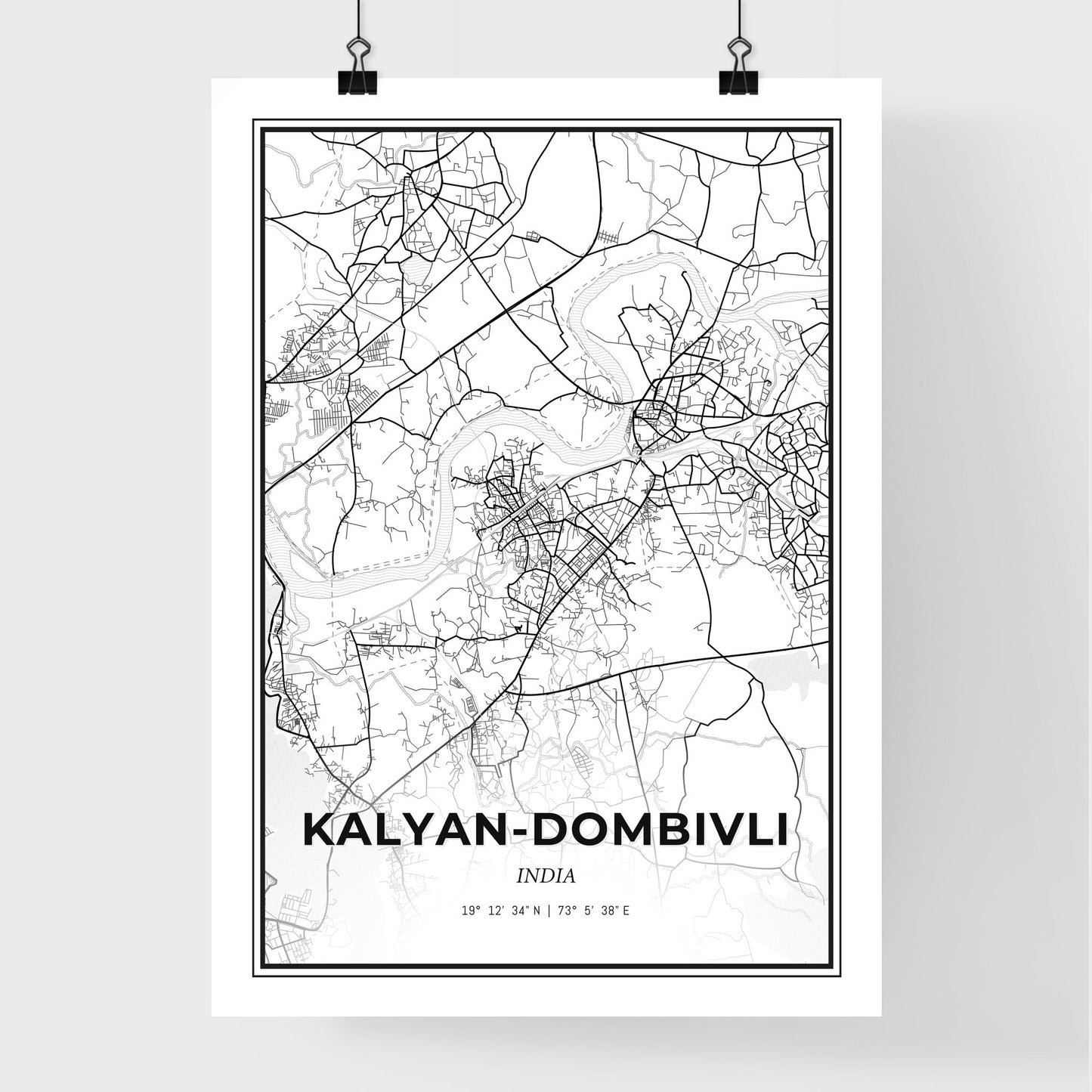 Kalyan-Dombivli India - Premium City Map Poster