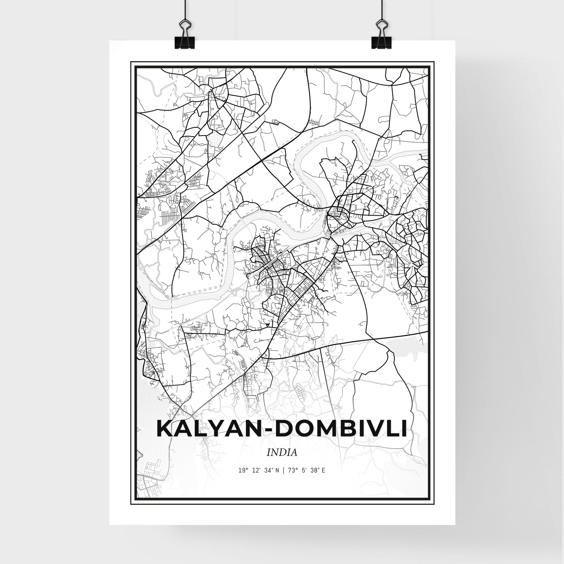 Kalyan-Dombivli India - Premium City Map Poster