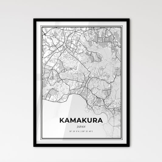 Kamakura Japan - Scandinavian Style City Map for Modern Home Decor