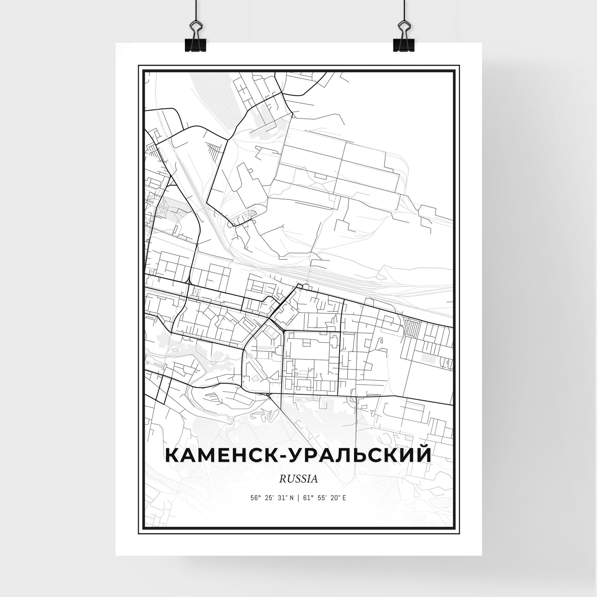 Kamensk-Uralsky Russia - Premium City Map Poster