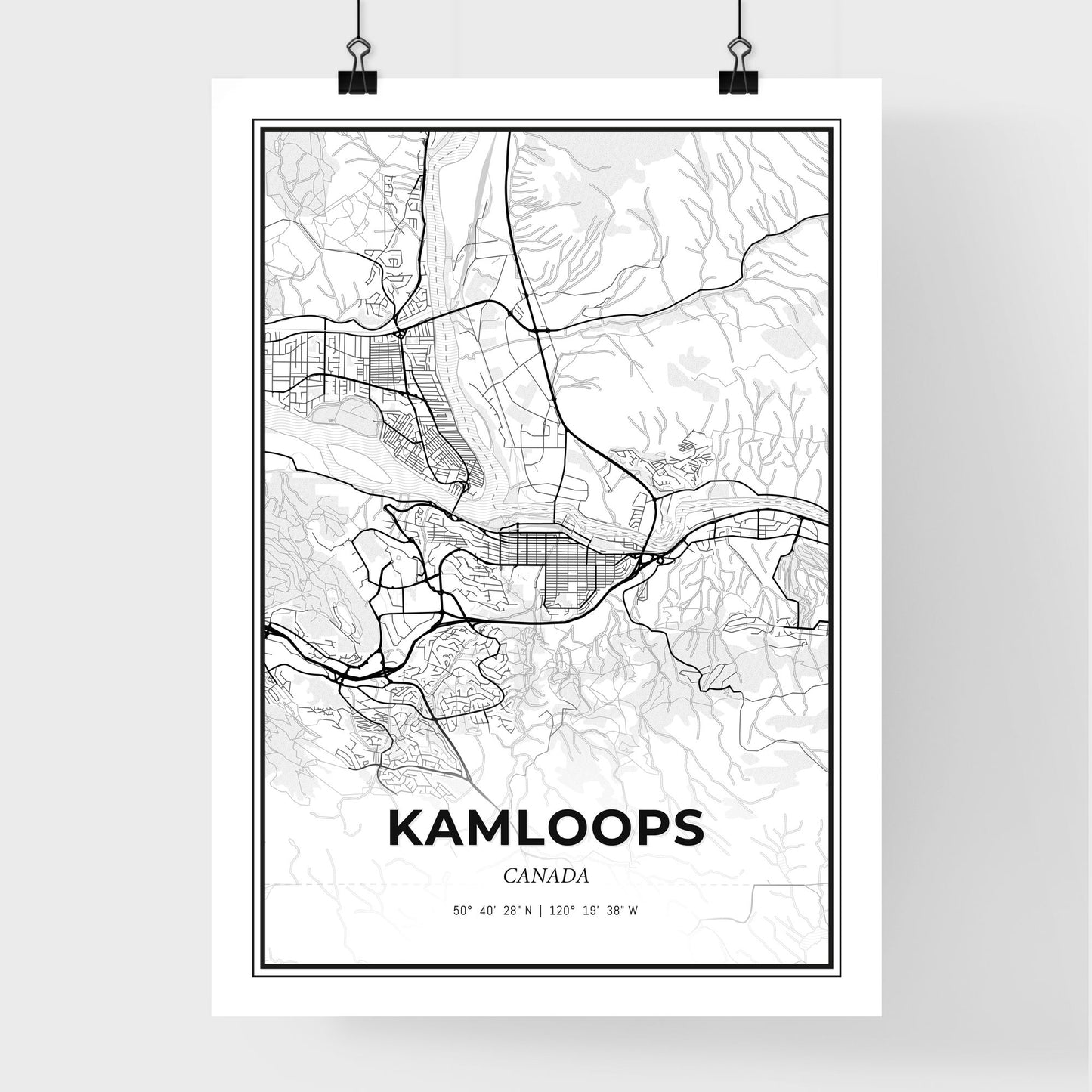 Kamloops Canada - Premium City Map Poster