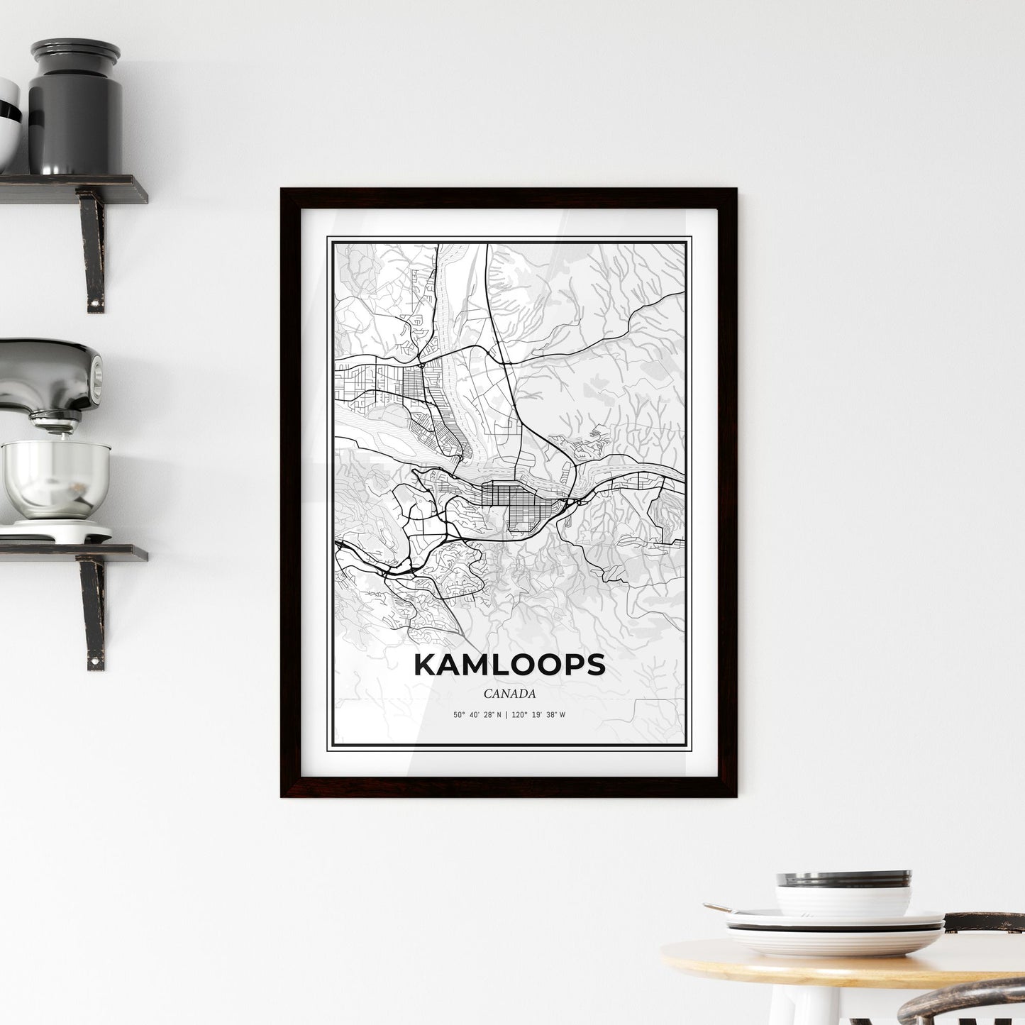 Kamloops Canada - Minimal City Map