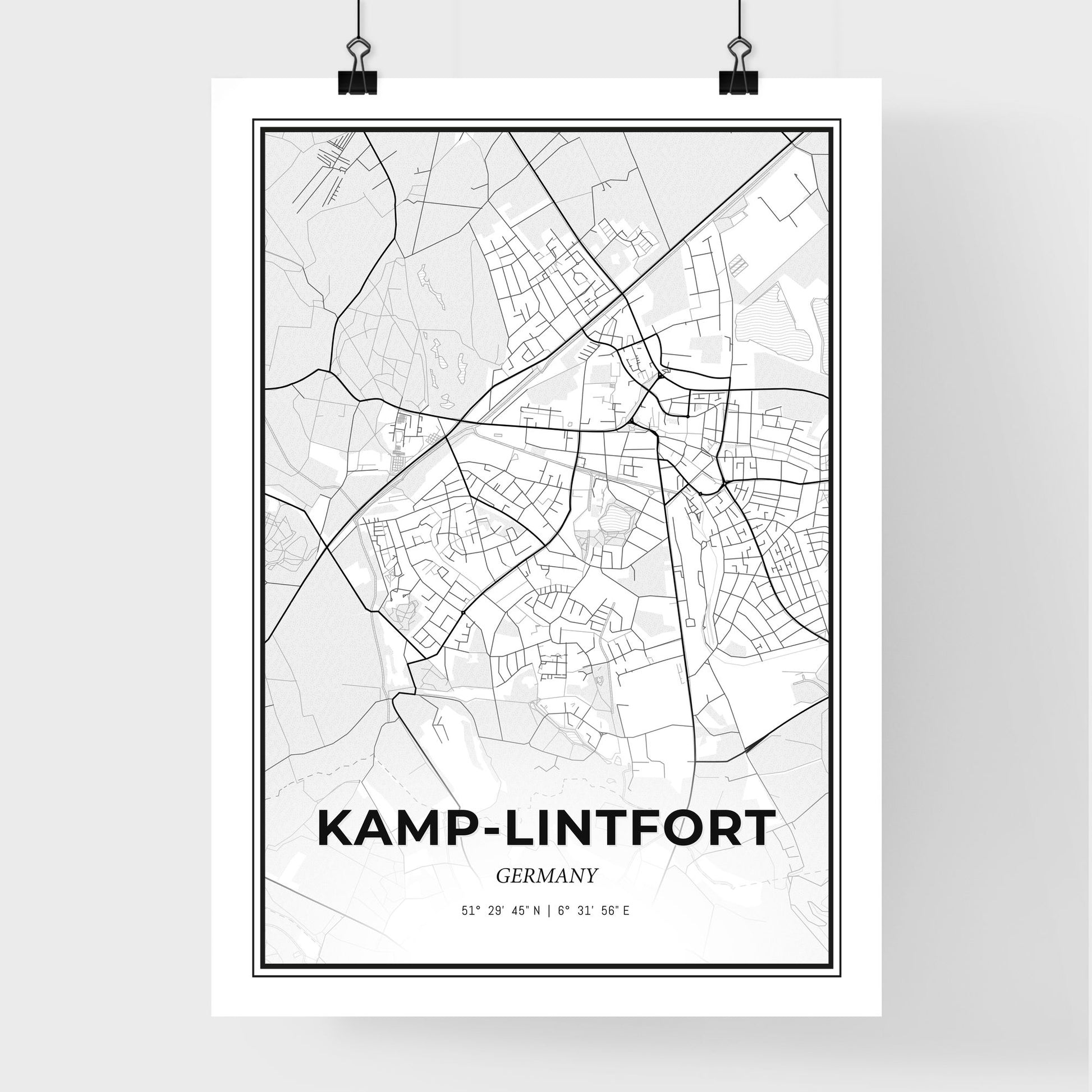 Kamp-Lintfort Germany - Premium City Map Poster