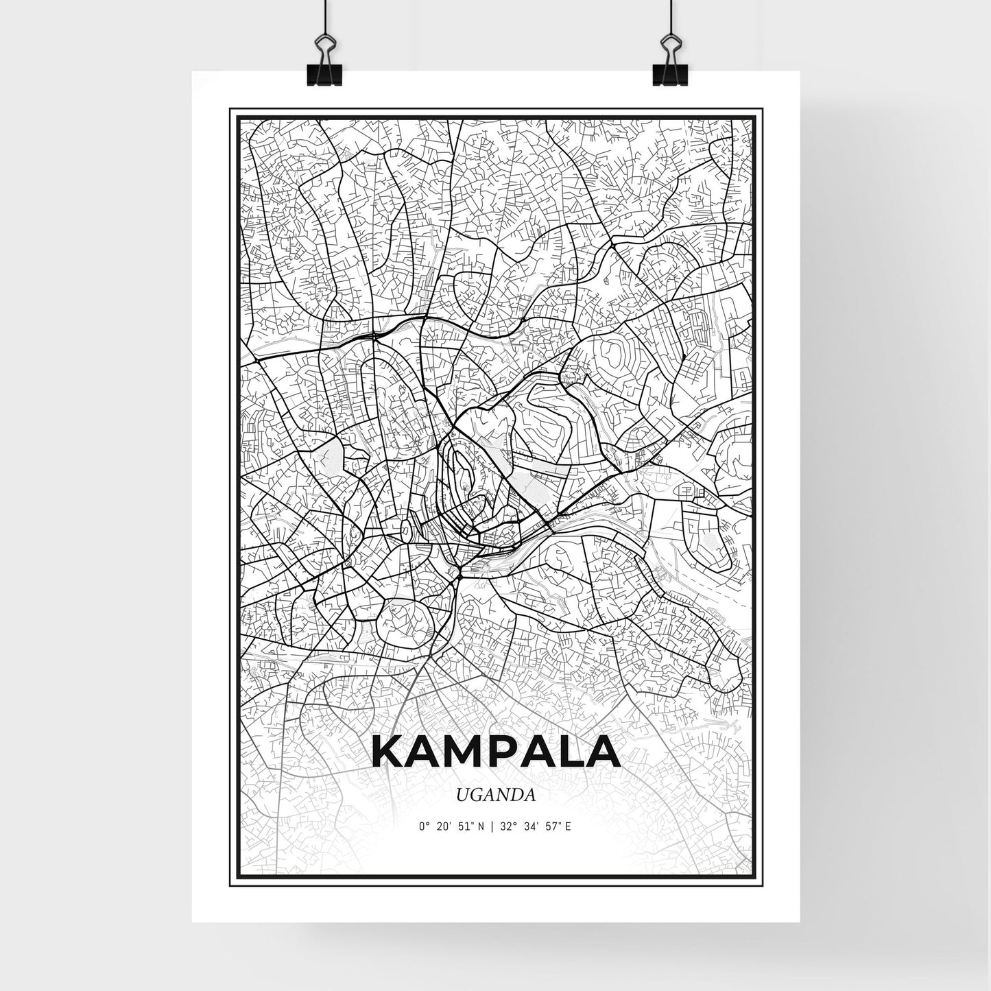 Kampala Uganda - Premium City Map Poster