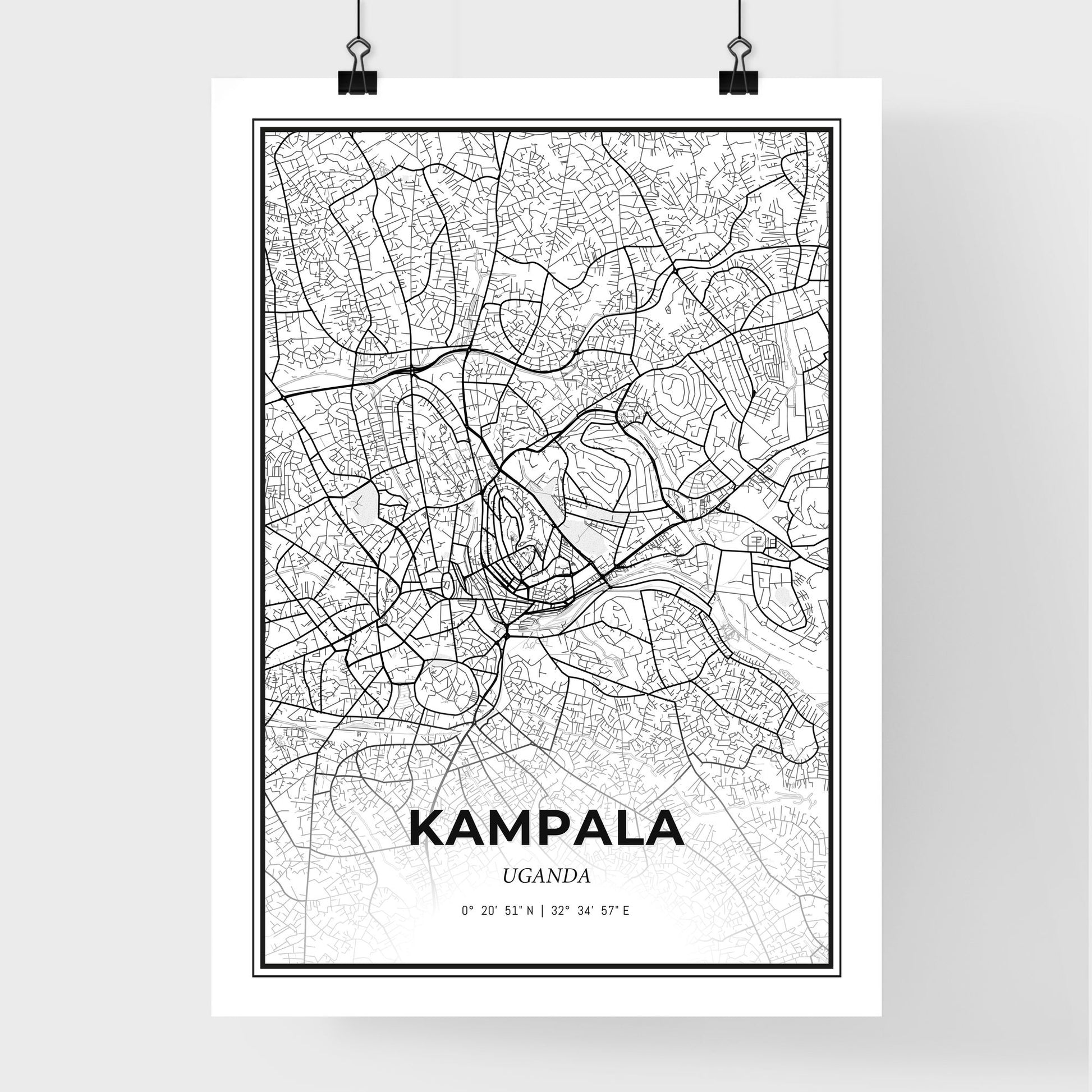 Kampala Uganda - Premium City Map Poster