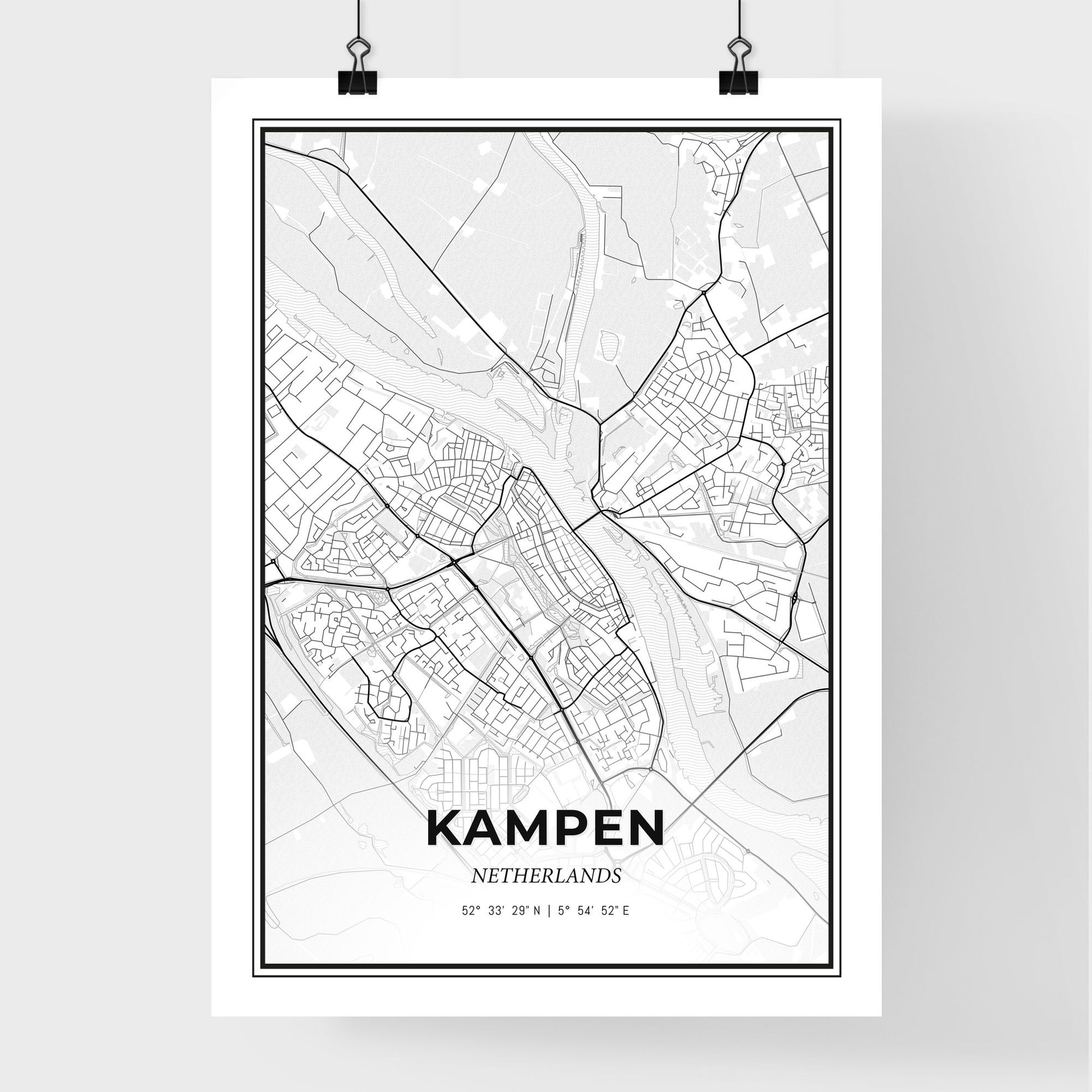  Kampen Netherlands - Premium City Map Poster