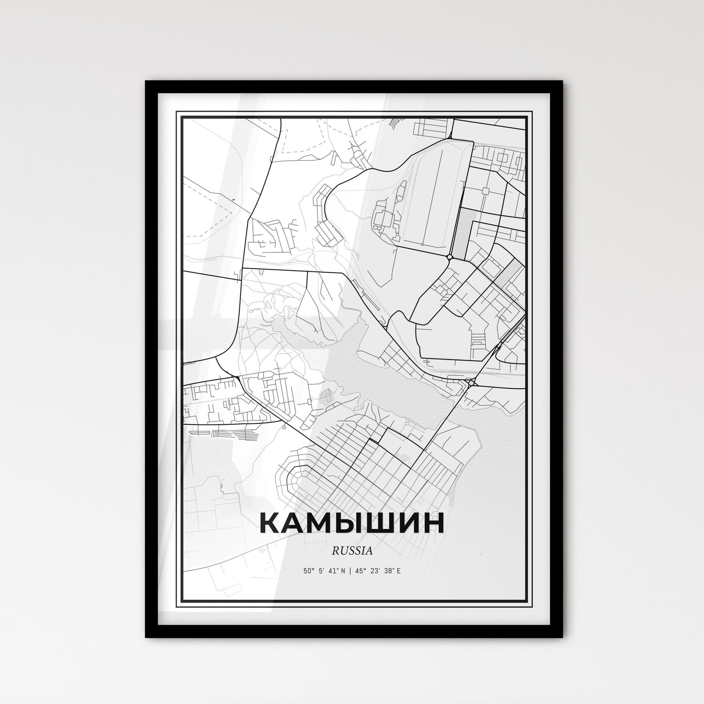 Kamyshin Russia - Scandinavian Style City Map for Modern Home Decor