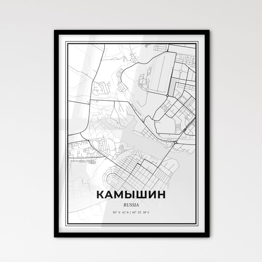 Kamyshin Russia - Scandinavian Style City Map for Modern Home Decor