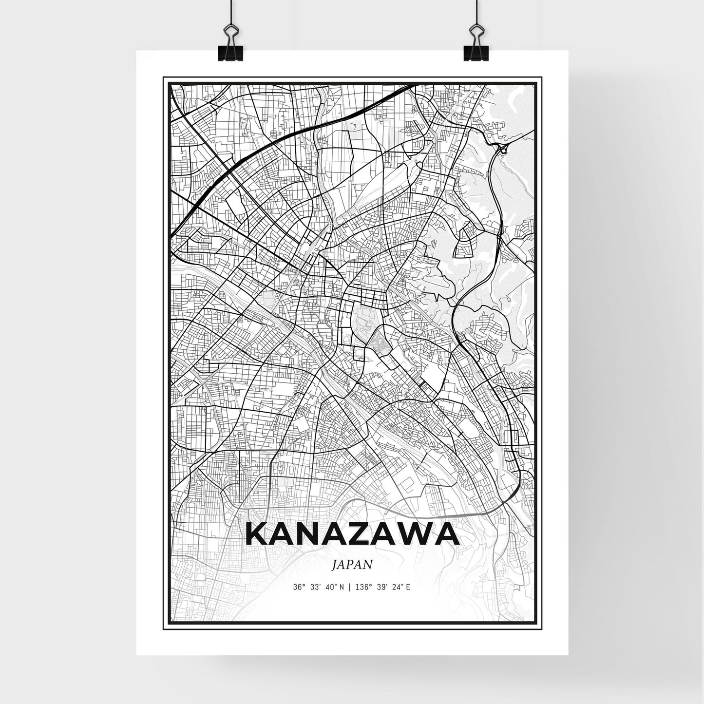 Kanazawa Japan - Premium City Map Poster