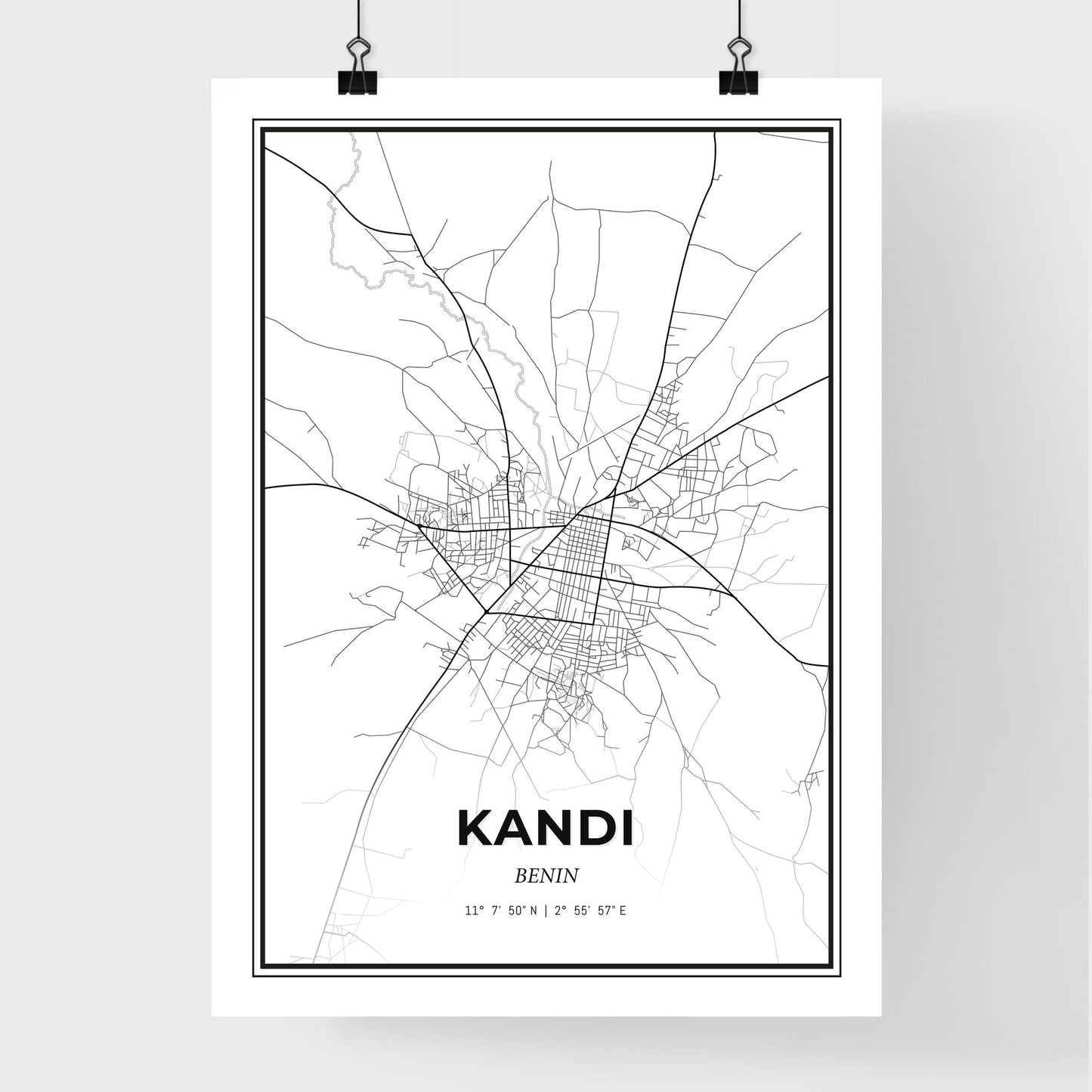 Kandi Benin - Premium City Map Poster