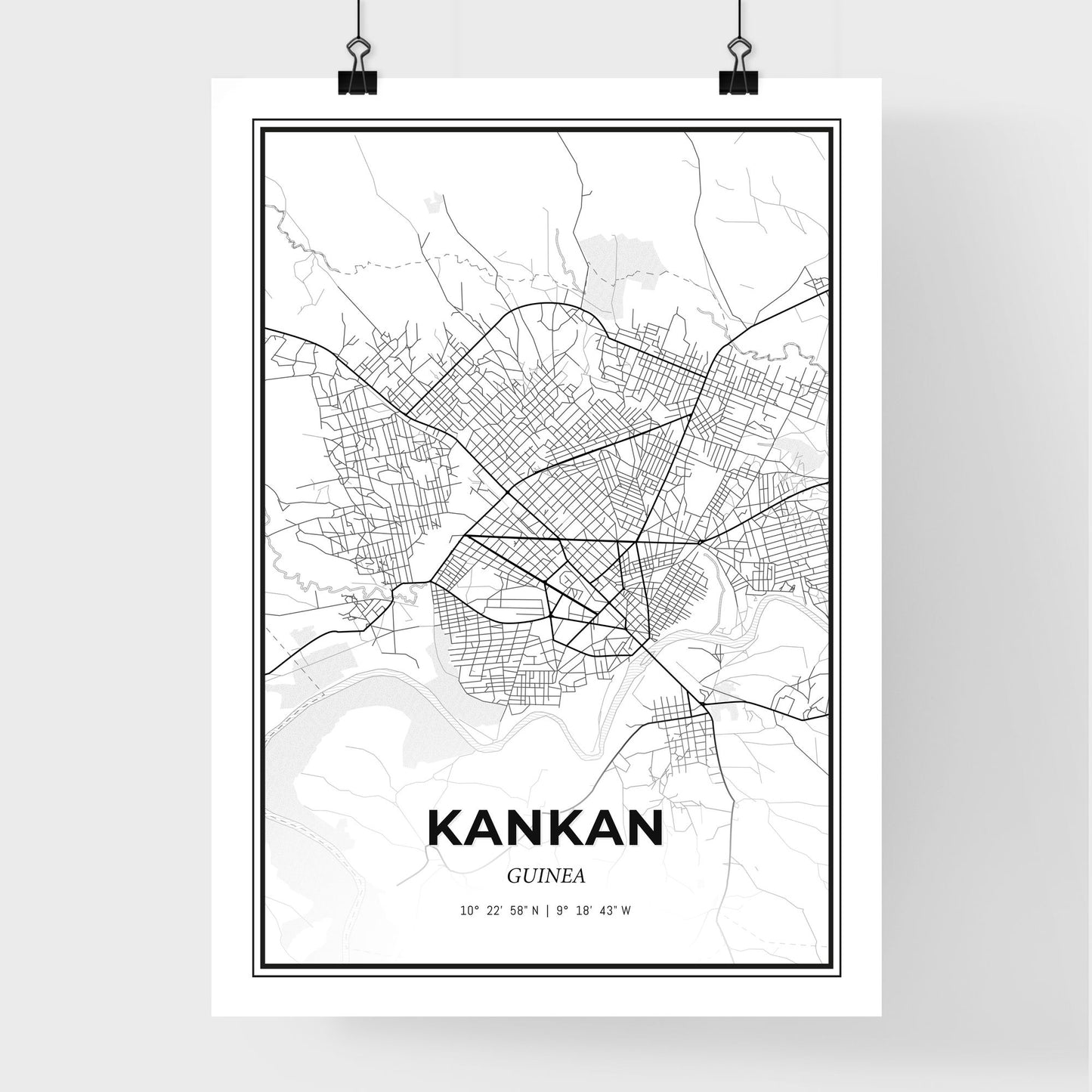 Kankan Guinea - Premium City Map Poster