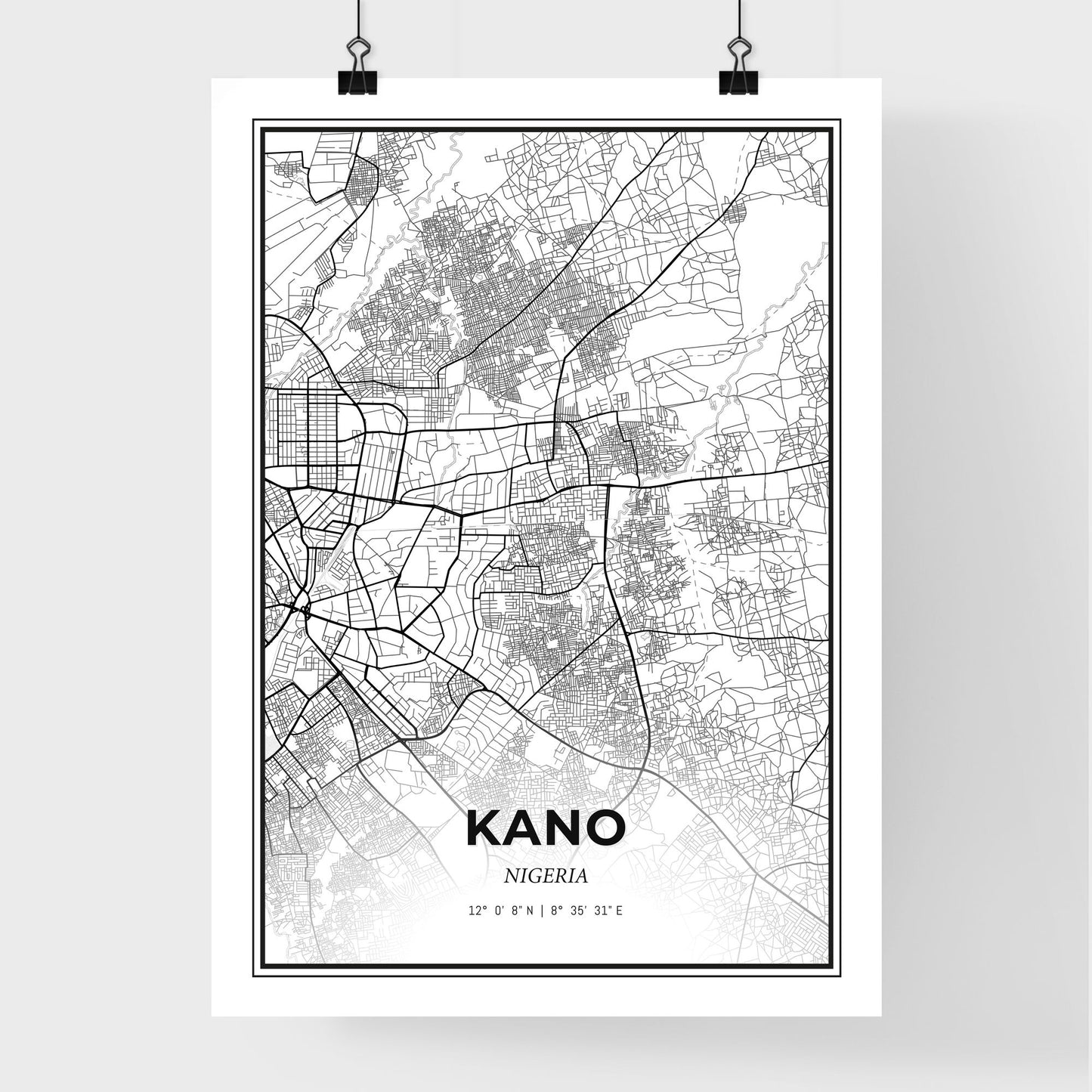 Kano Nigeria - Premium City Map Poster