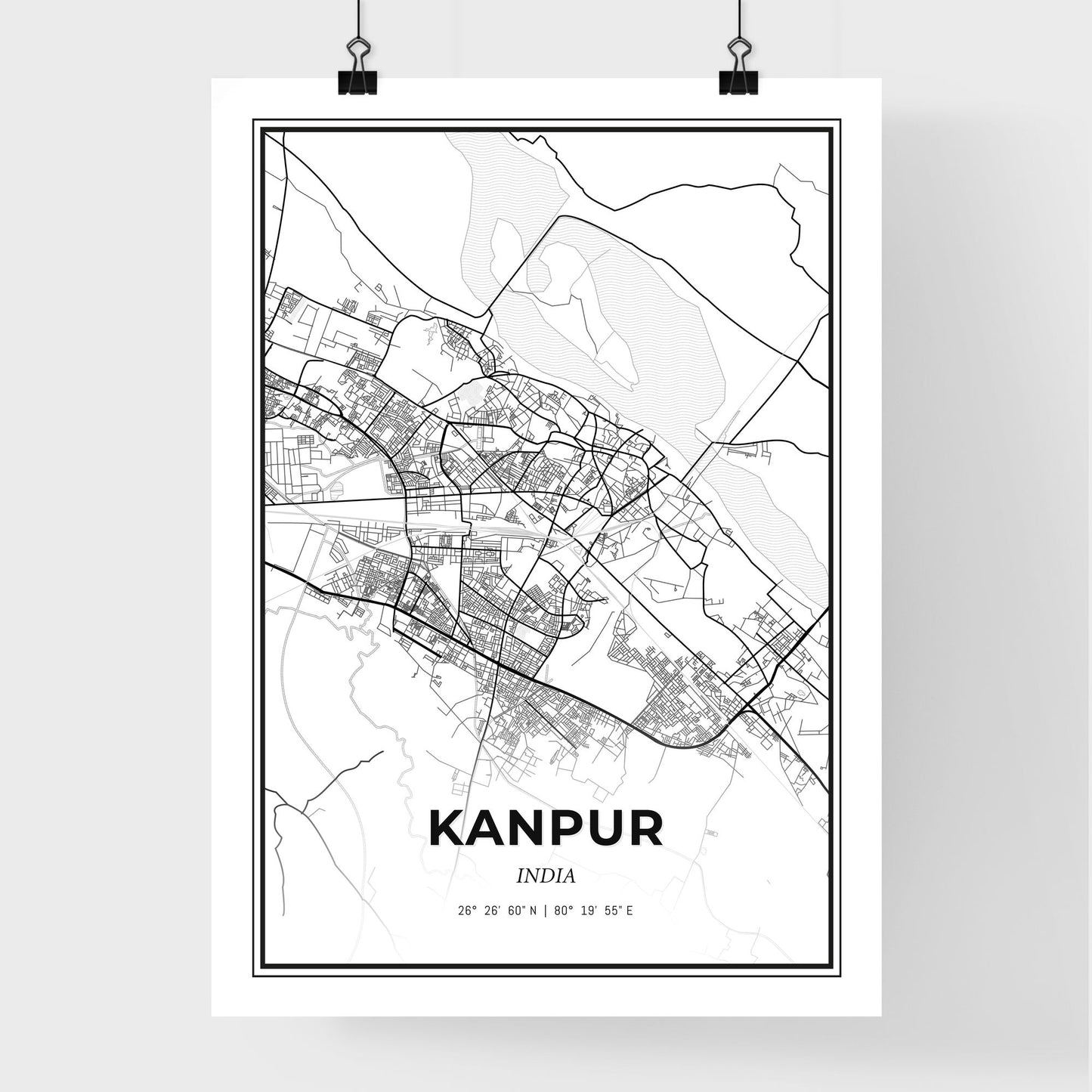 Kanpur India - Premium City Map Poster