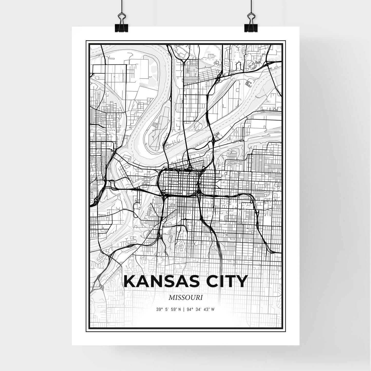 Kansas City Missouri - Premium City Map Poster