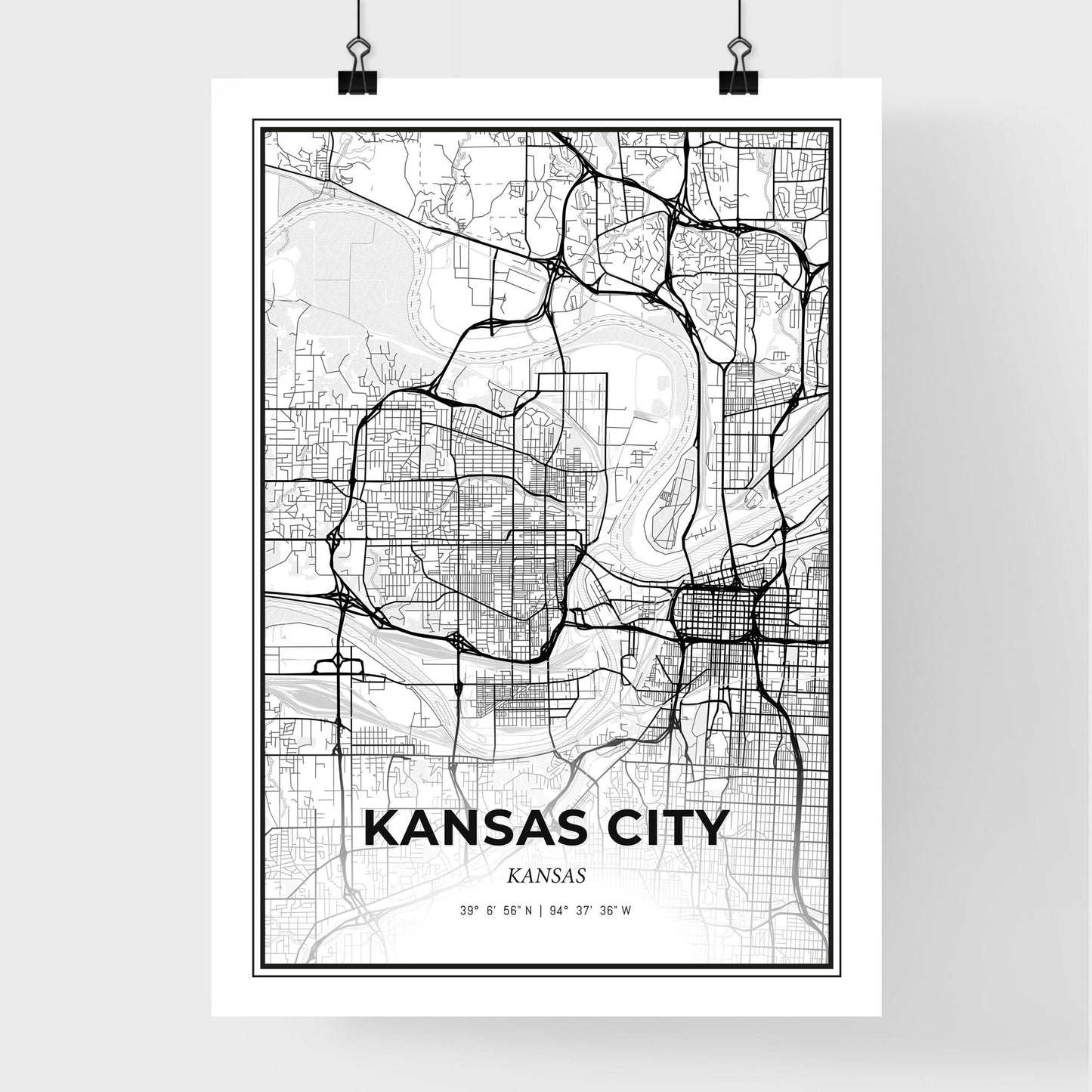 Kansas City Kansas - Premium City Map Poster