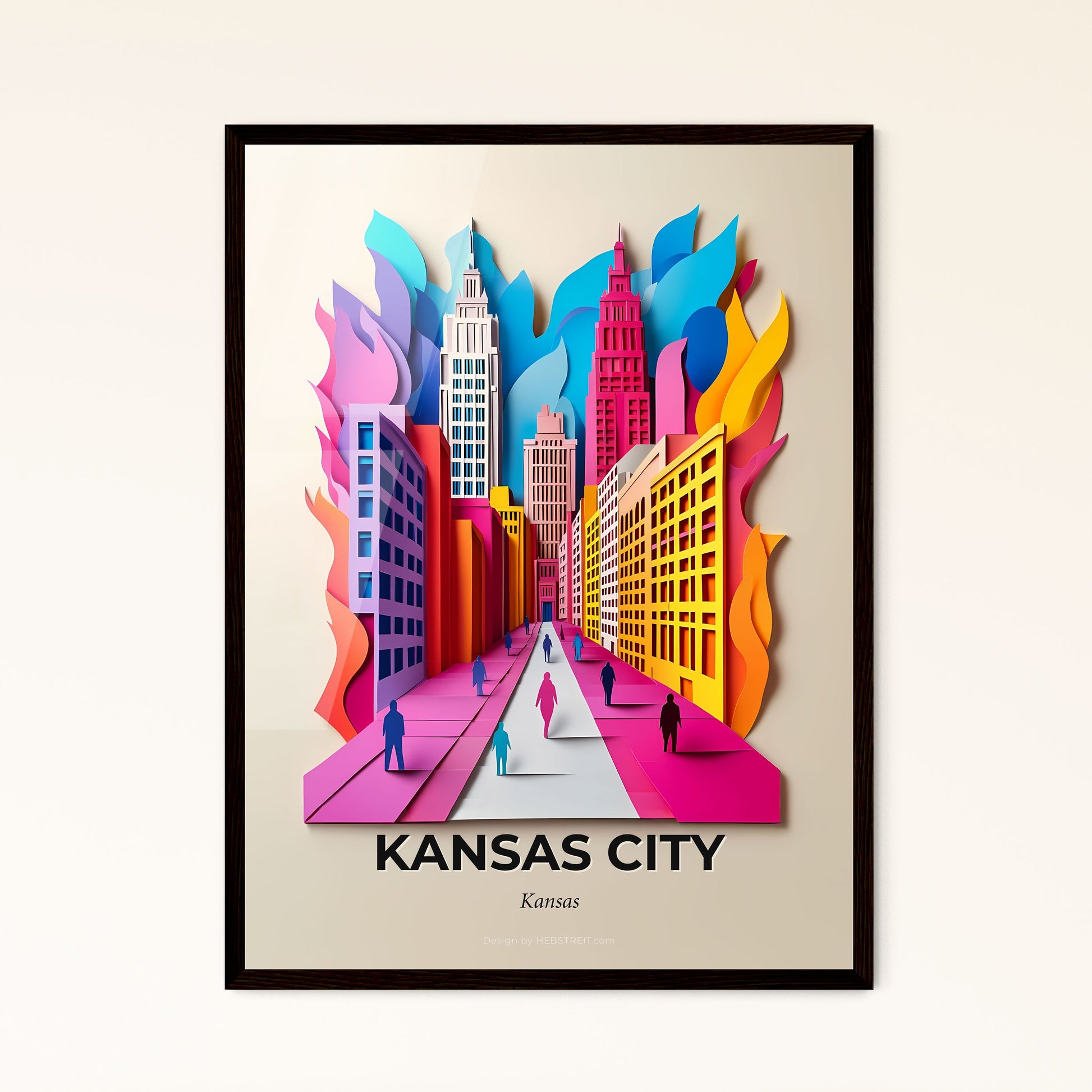 Vivid Kansas City, Kansas - a city with a fire and people walking on a street