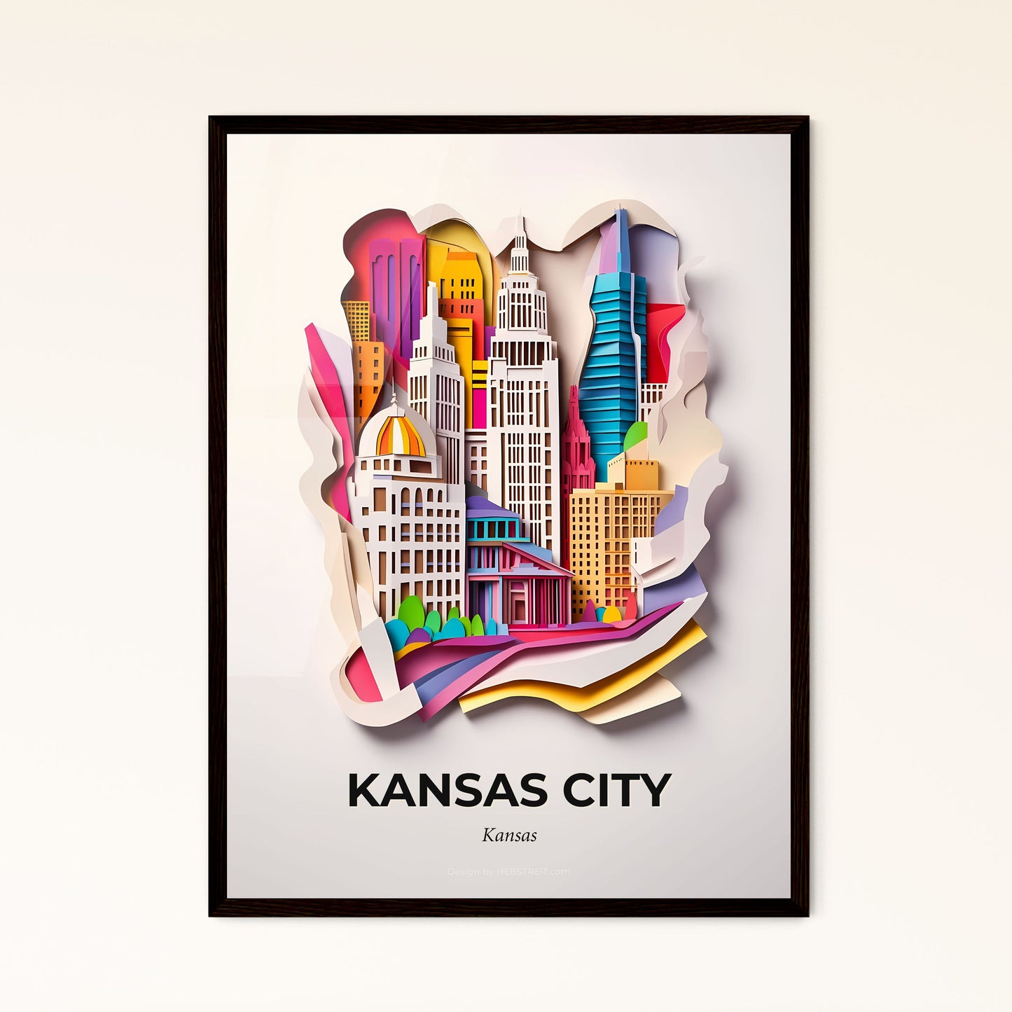 Vivid Kansas City, Kansas - a paper cut of a city with buildings