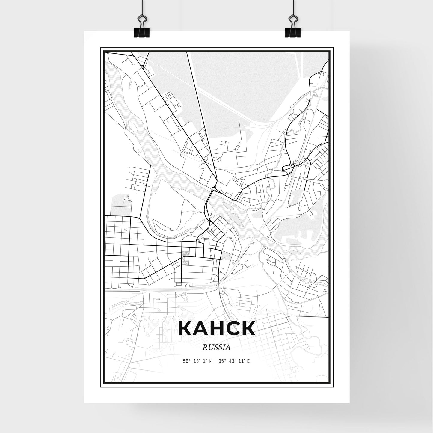 Kansk Russia - Premium City Map Poster