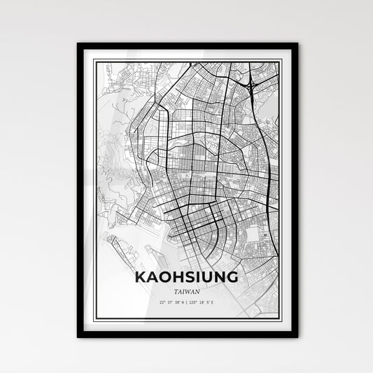 Kaohsiung Taiwan - Scandinavian Style City Map for Modern Home Decor