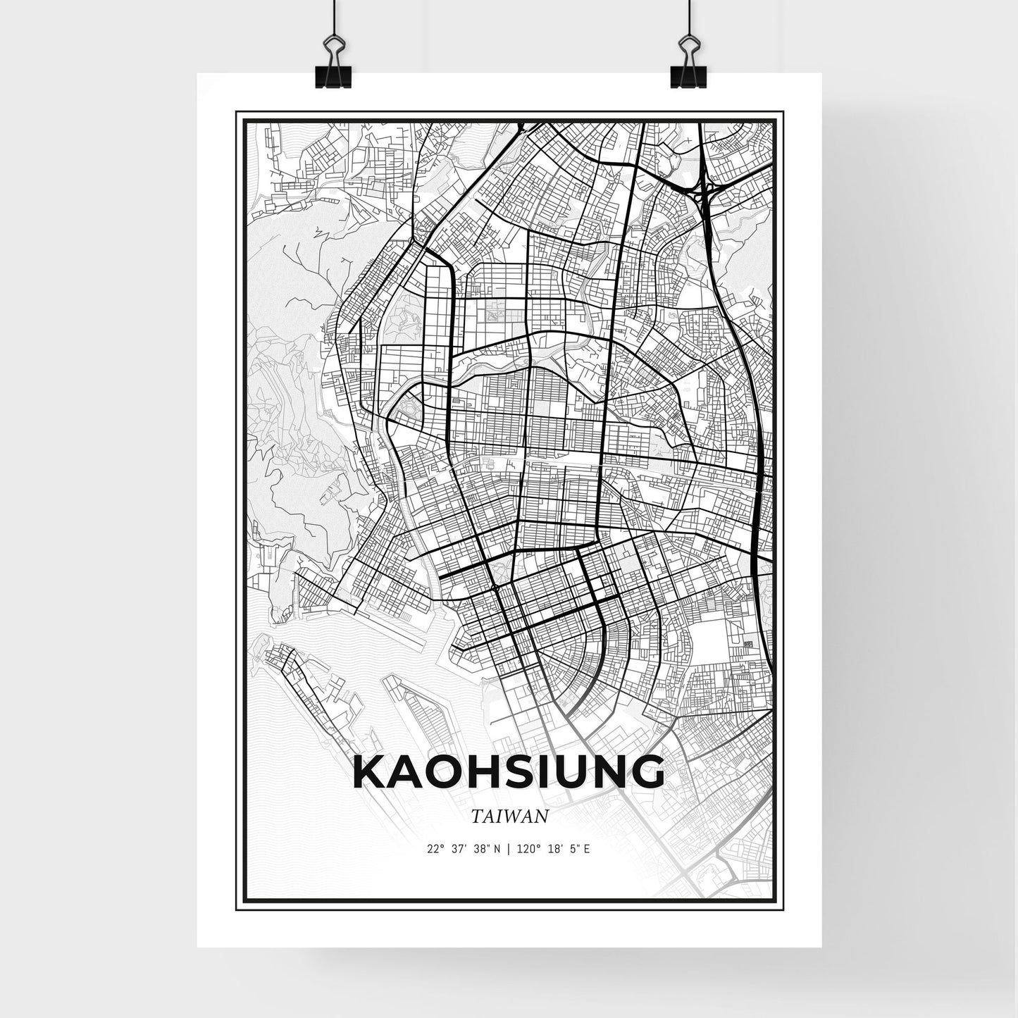 Kaohsiung Taiwan - Premium City Map Poster