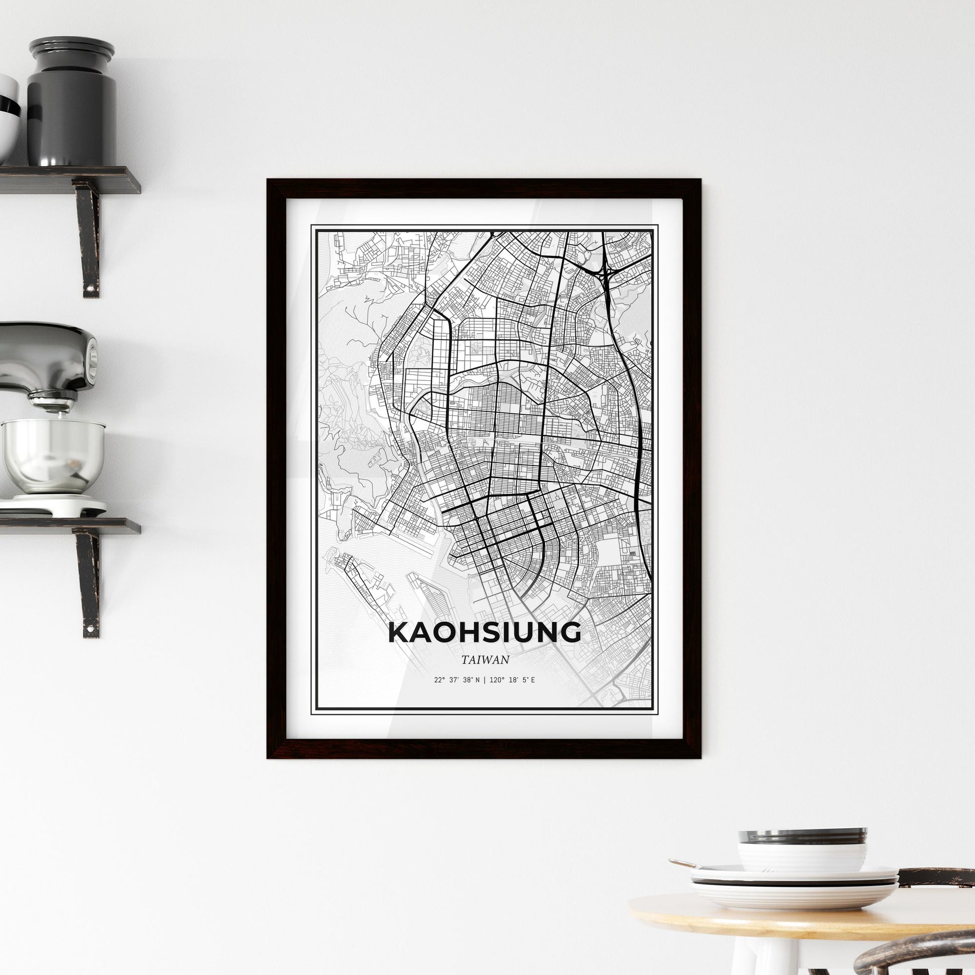 Kaohsiung Taiwan - Minimal City Map