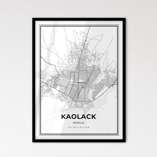 Kaolack Senegal - Scandinavian Style City Map for Modern Home Decor