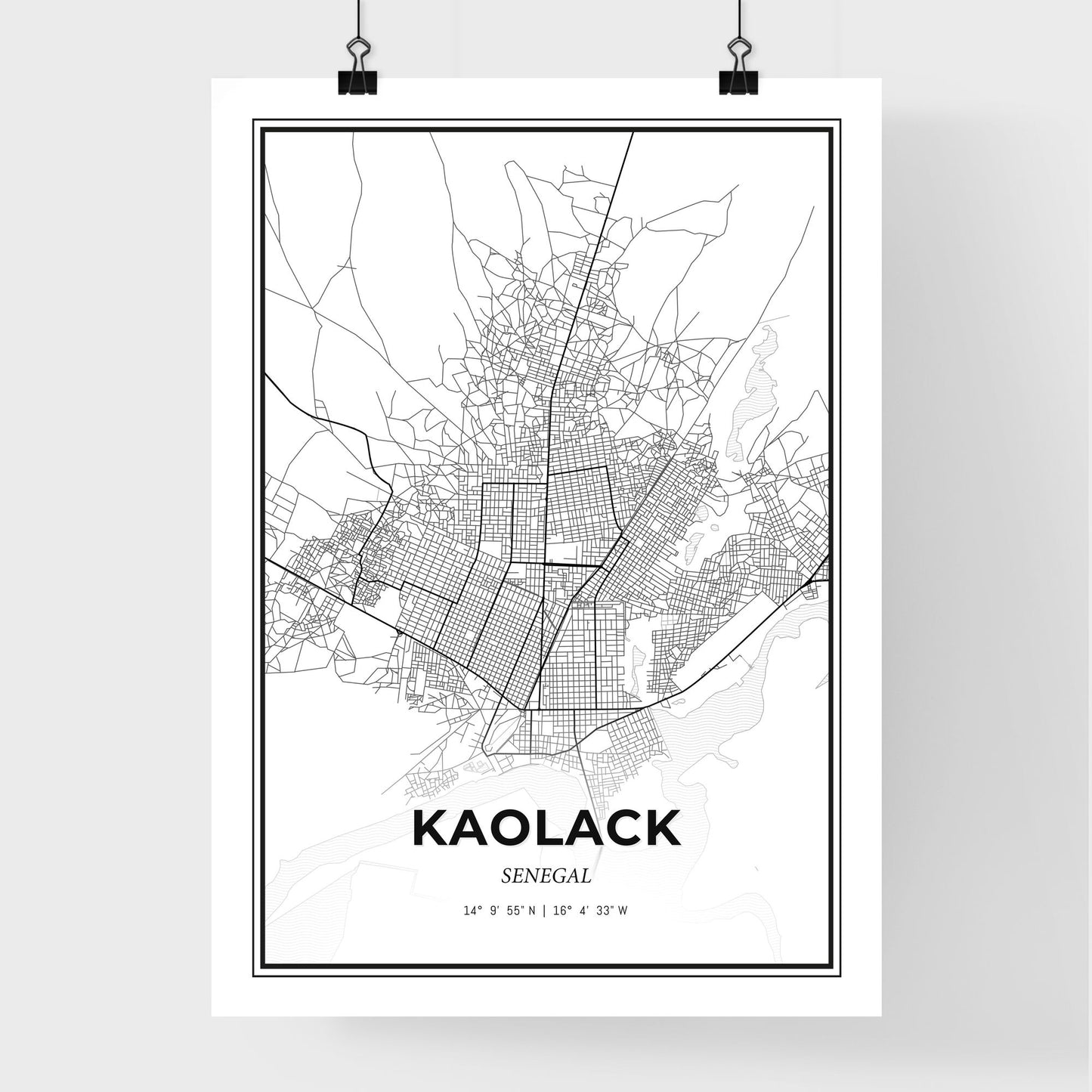 Kaolack Senegal - Premium City Map Poster