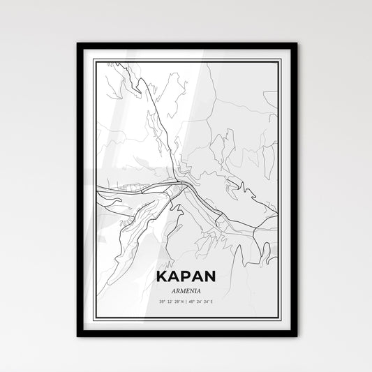 Kapan Armenia - Scandinavian Style City Map for Modern Home Decor