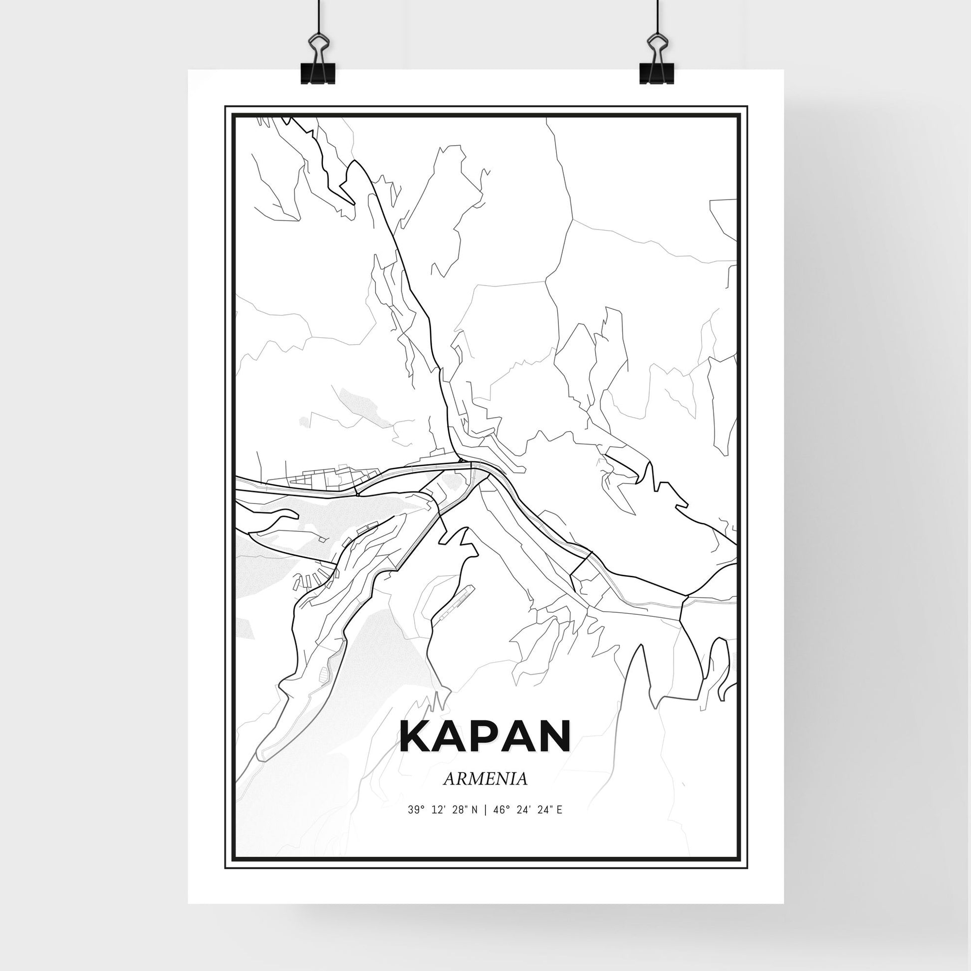 Kapan Armenia - Premium City Map Poster