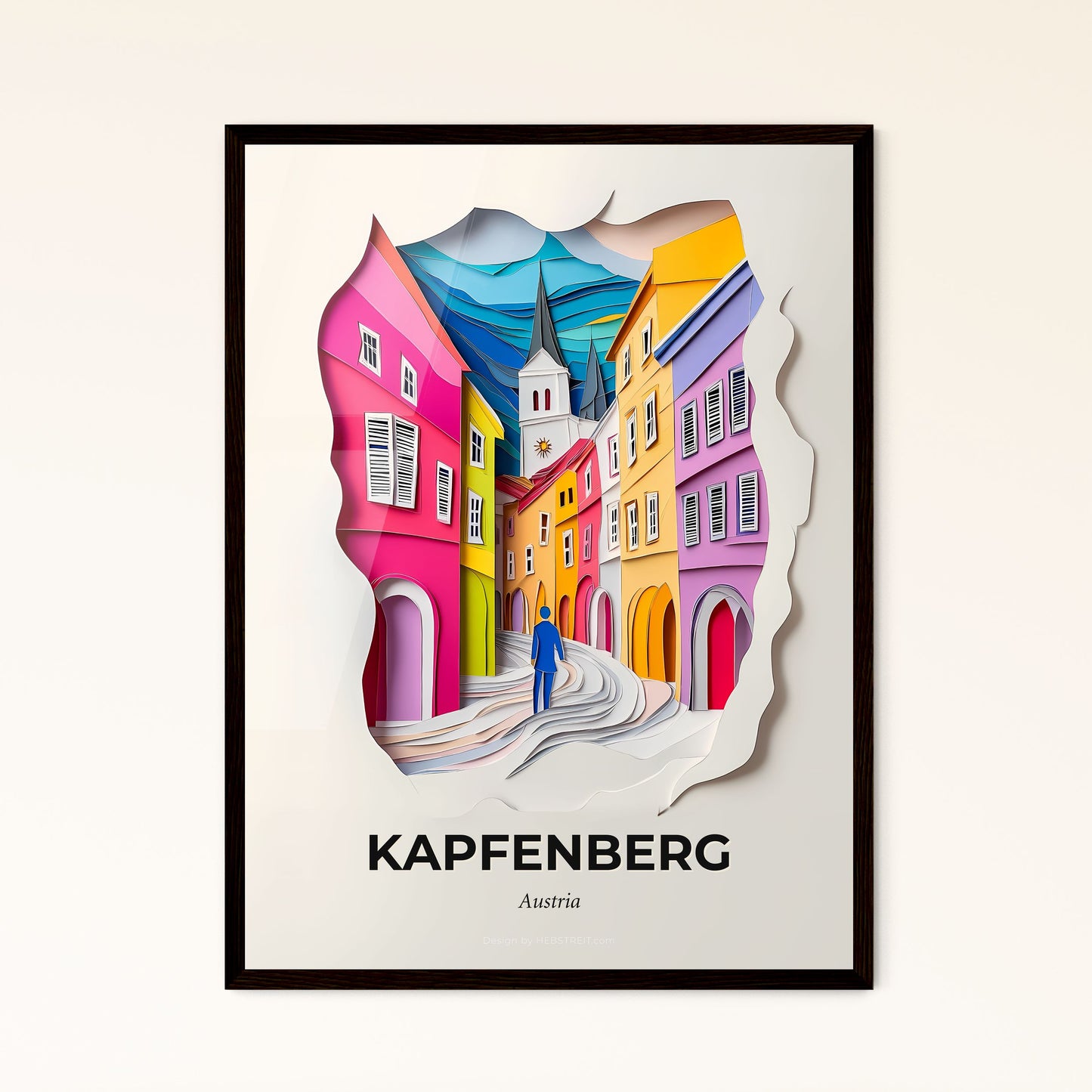 Vivid Kapfenberg, Austria - a person walking down a street in a city