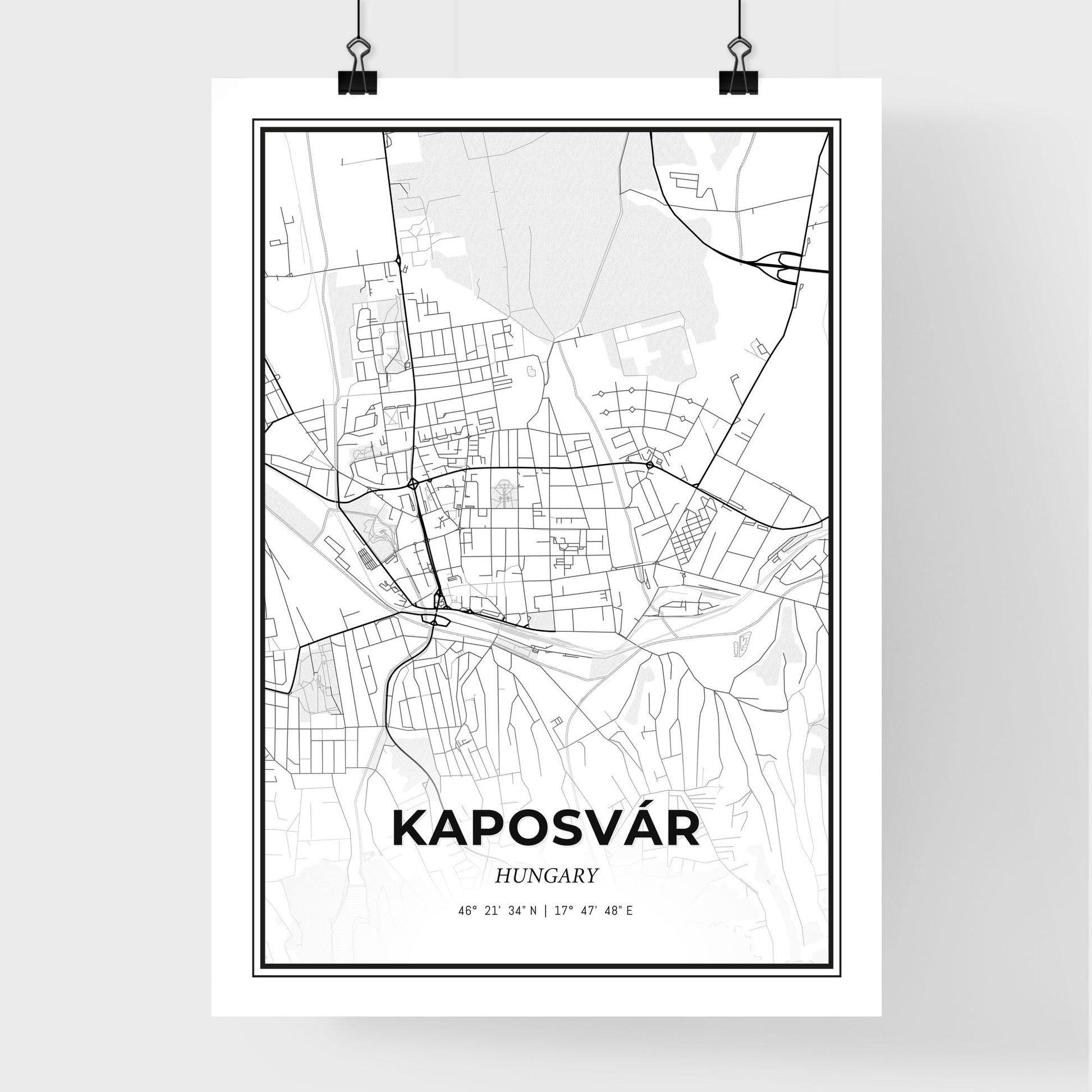 Kaposvár Hungary - Premium City Map Poster