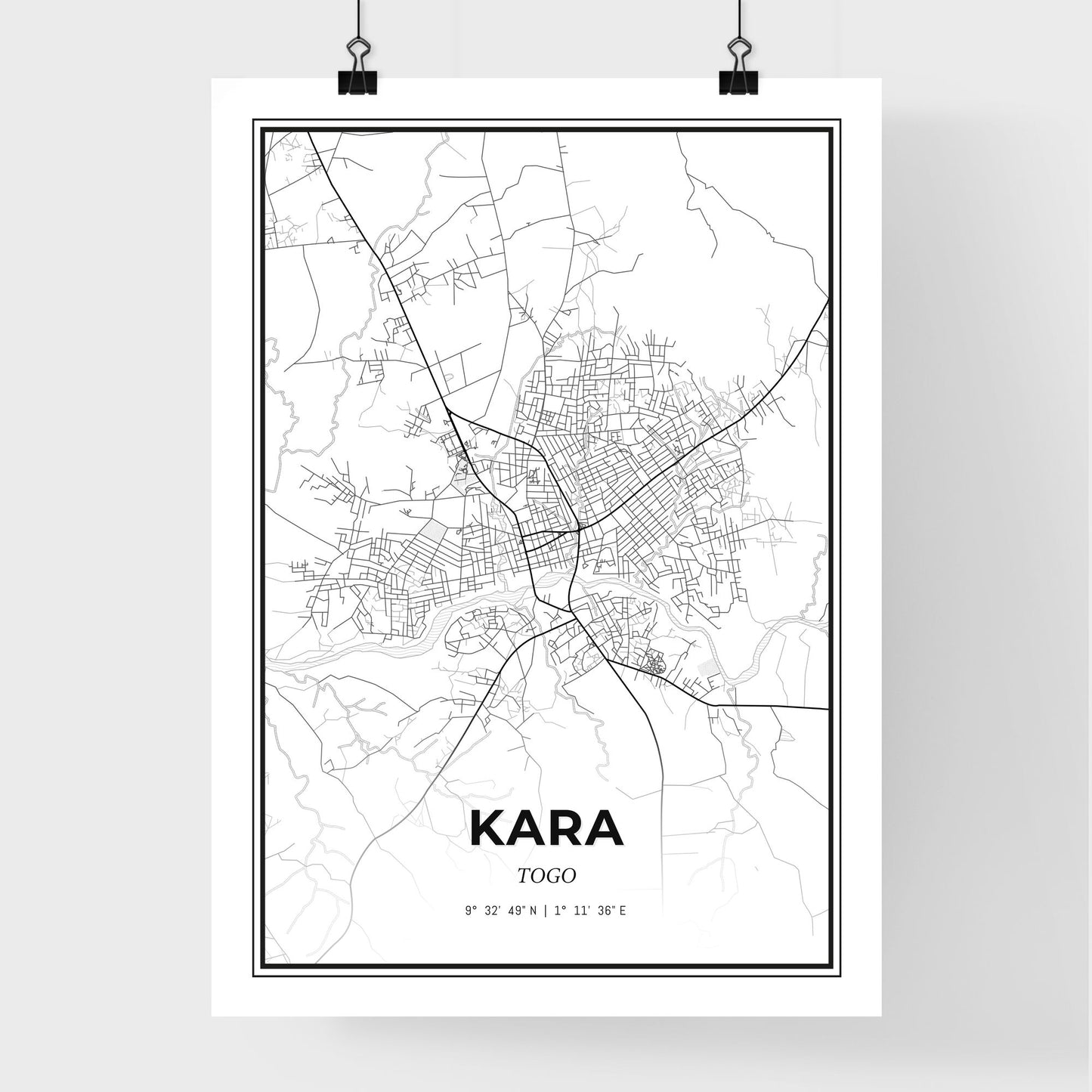 Kara Togo - Premium City Map Poster